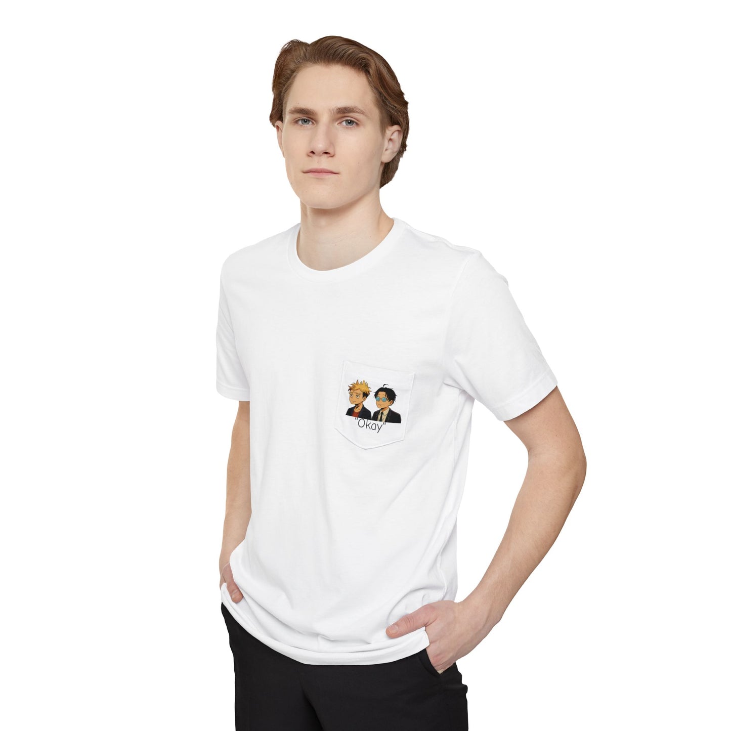 Unisex Pocket T-Shirt "Okay" Design, Casual Wear, Gifts for Him/Her, Fashion Statement, Everyday Comfort