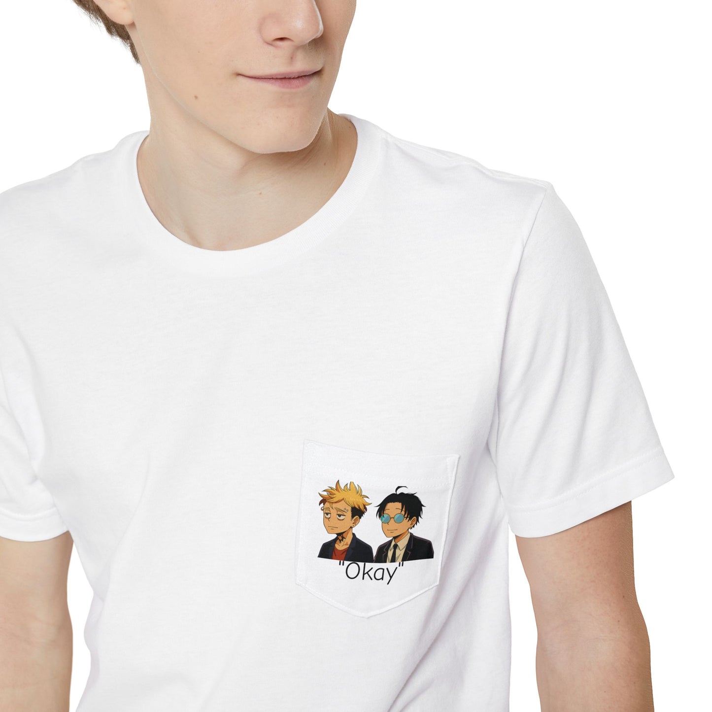 Unisex Pocket T-Shirt "Okay" Design, Casual Wear, Gifts for Him/Her, Fashion Statement, Everyday Comfort