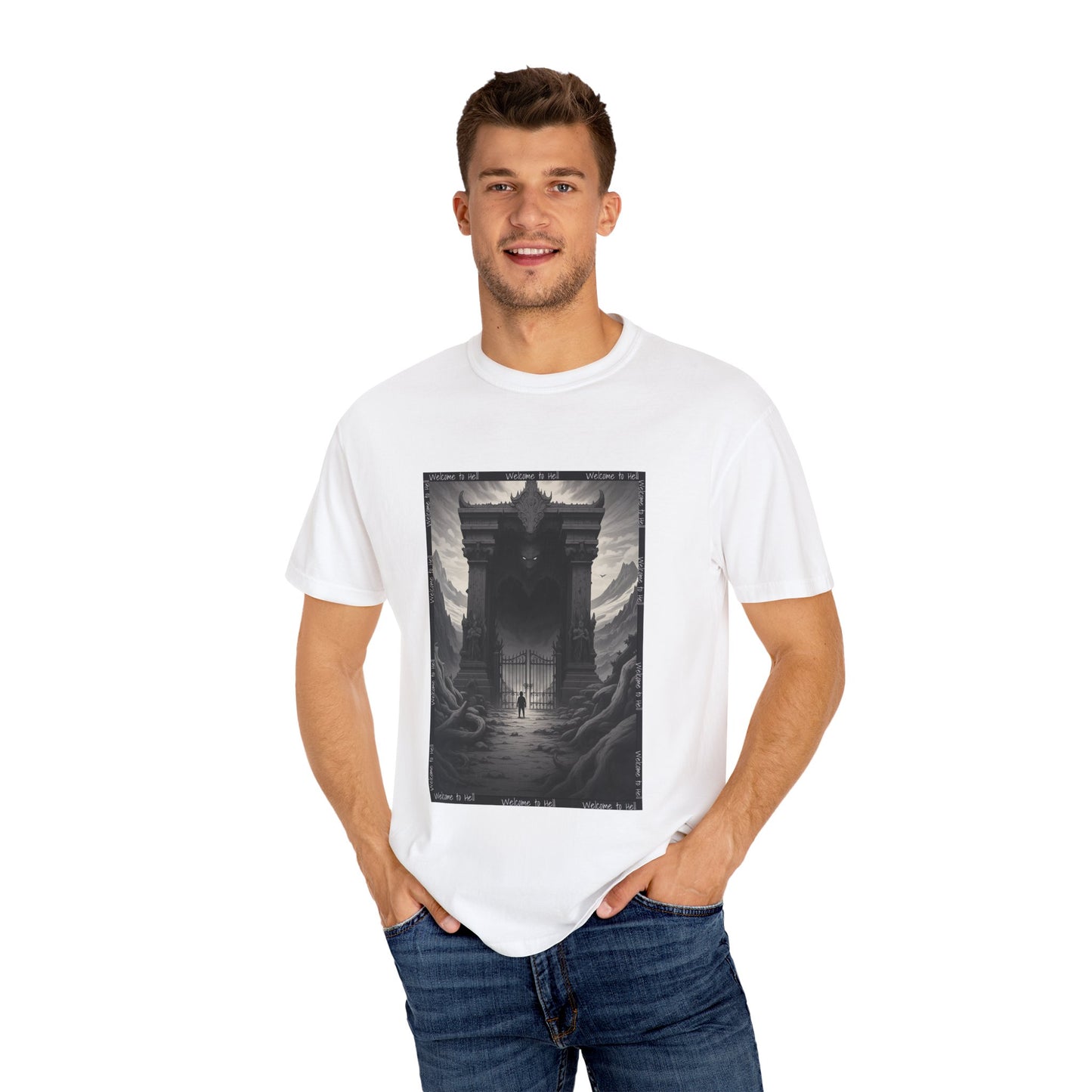 The Gate of the Underworld | Unisex Garment-Dyed Tee, Graphic Shirt for Nature Lovers, Boho Style, Art Apparel, Unique Gift