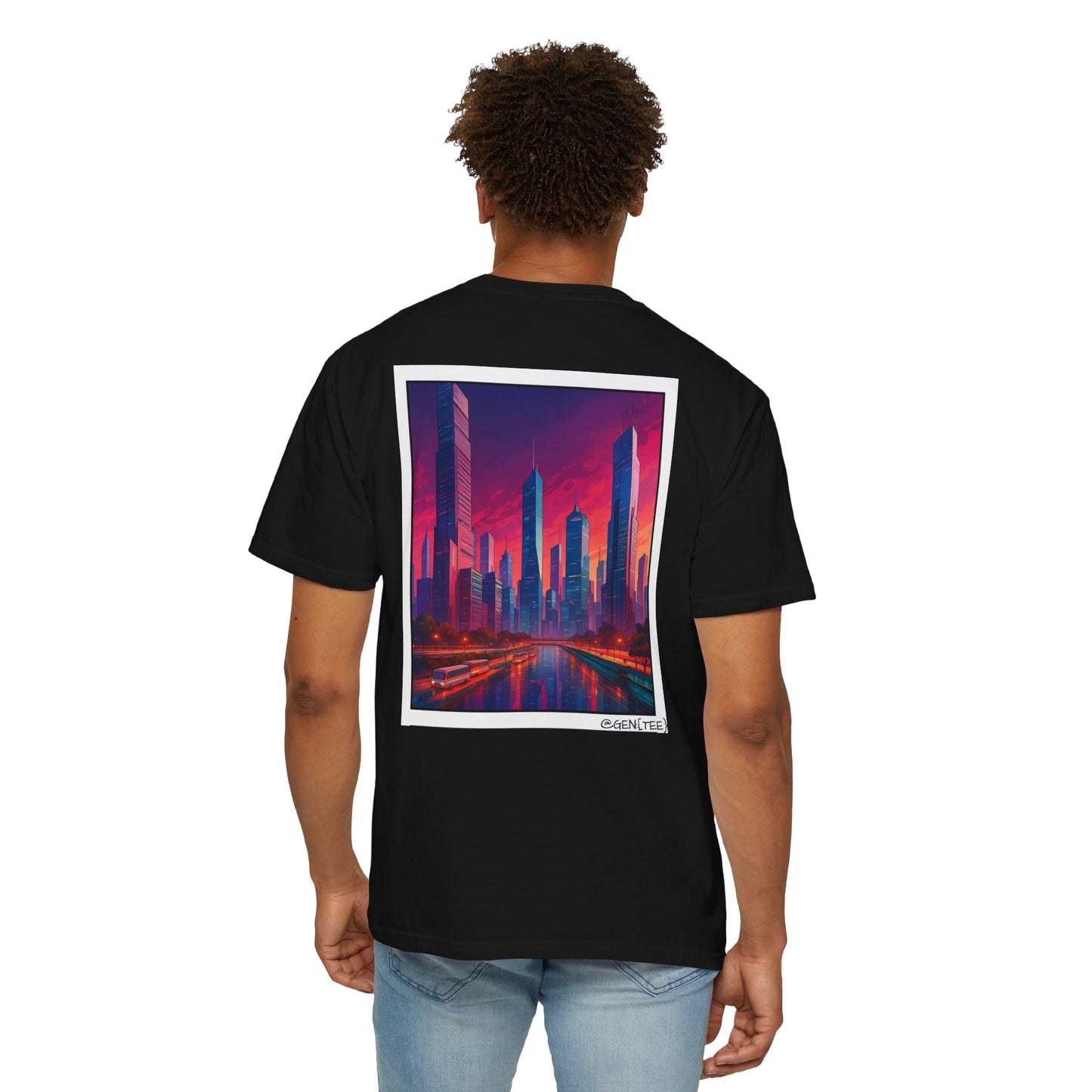 Neon Skyline - Unisex Garment-Dyed T-shirt