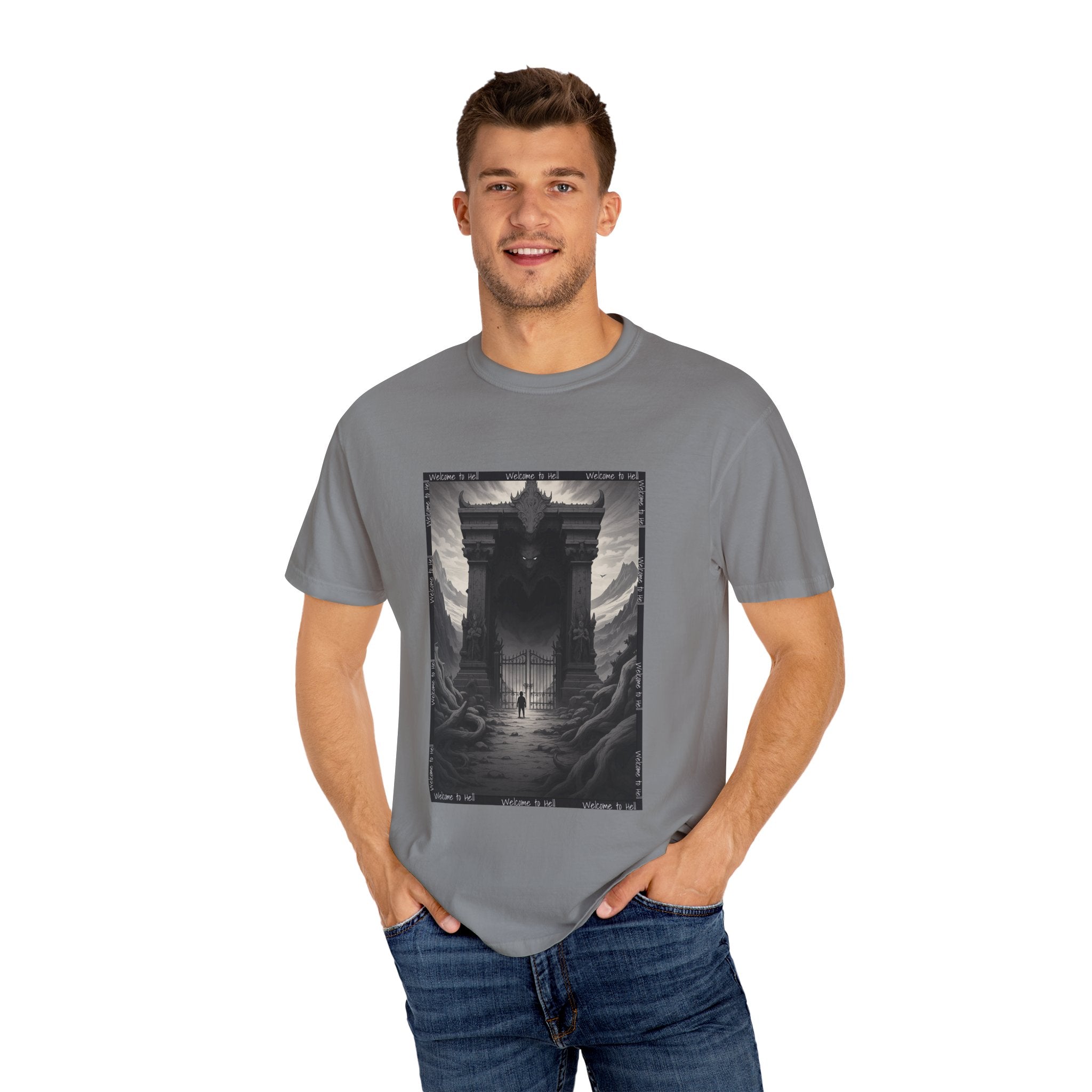 The Gate of the Underworld | Unisex Garment-Dyed Tee, Graphic Shirt for Nature Lovers, Boho Style, Art Apparel, Unique Gift