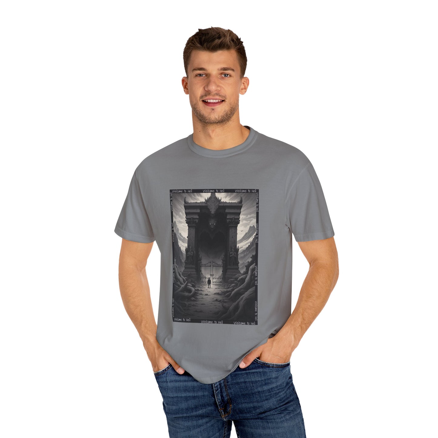 The Gate of the Underworld | Unisex Garment-Dyed Tee, Graphic Shirt for Nature Lovers, Boho Style, Art Apparel, Unique Gift