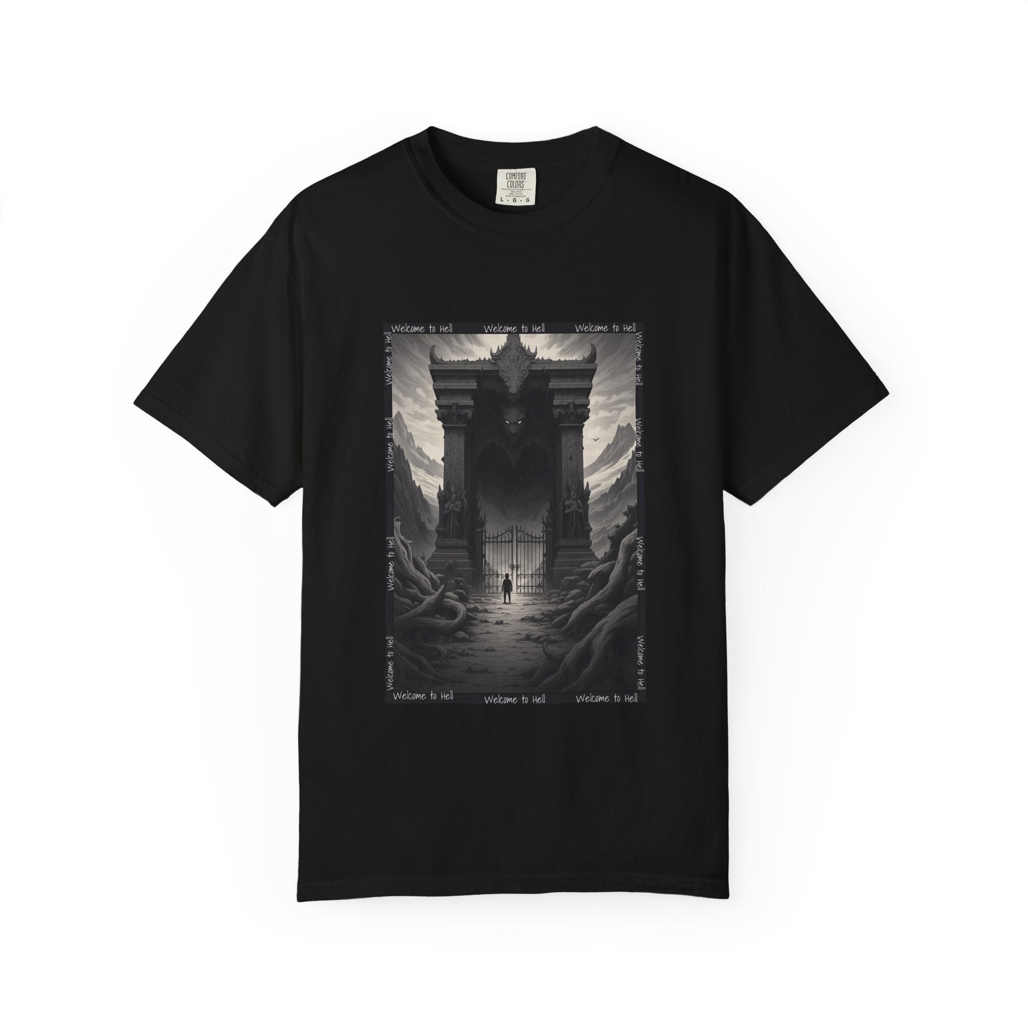 The Gate of the Underworld | Unisex Garment-Dyed Tee, Graphic Shirt for Nature Lovers, Boho Style, Art Apparel, Unique Gift