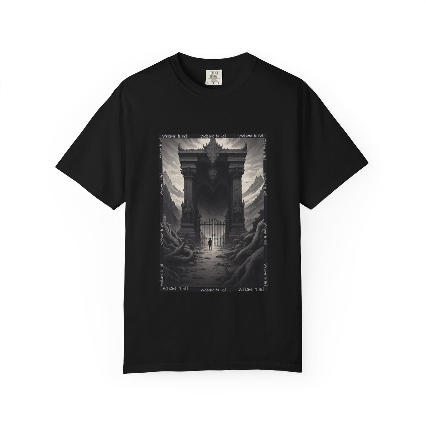 The Gate of the Underworld | Unisex Garment-Dyed Tee, Graphic Shirt for Nature Lovers, Boho Style, Art Apparel, Unique Gift