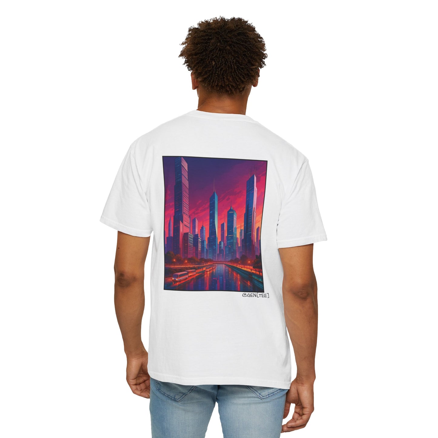 Neon Skyline - Unisex Garment-Dyed T-shirt