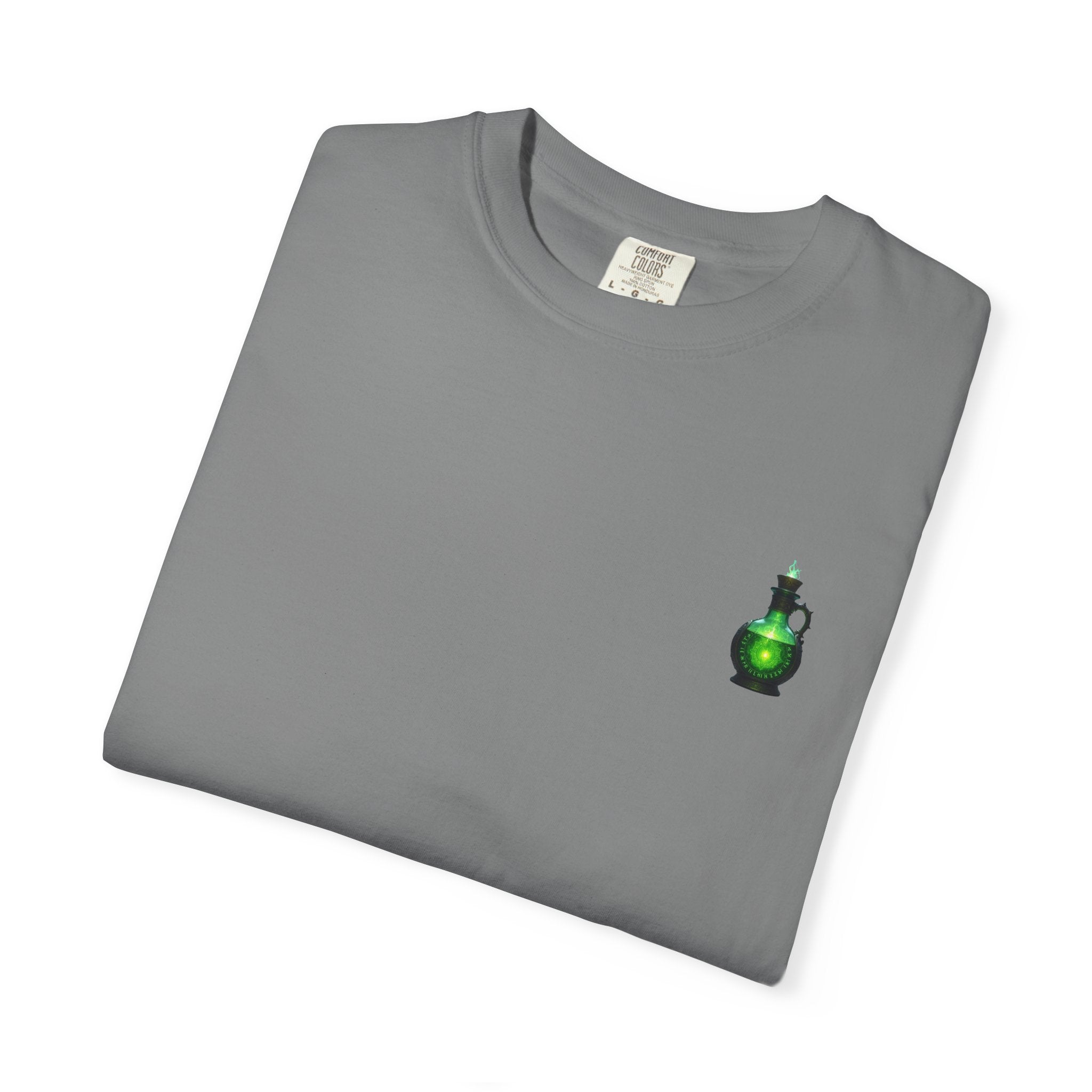 Mystical Potion T-Shirt, Unisex Casual Tee, Hand-Dyed Apparel, Gift for Gamers, Fantasy Fashion