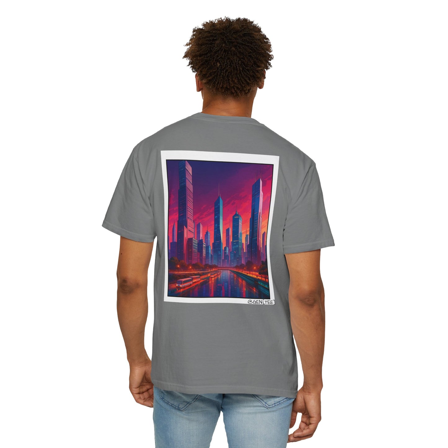 Neon Skyline - Unisex Garment-Dyed T-shirt