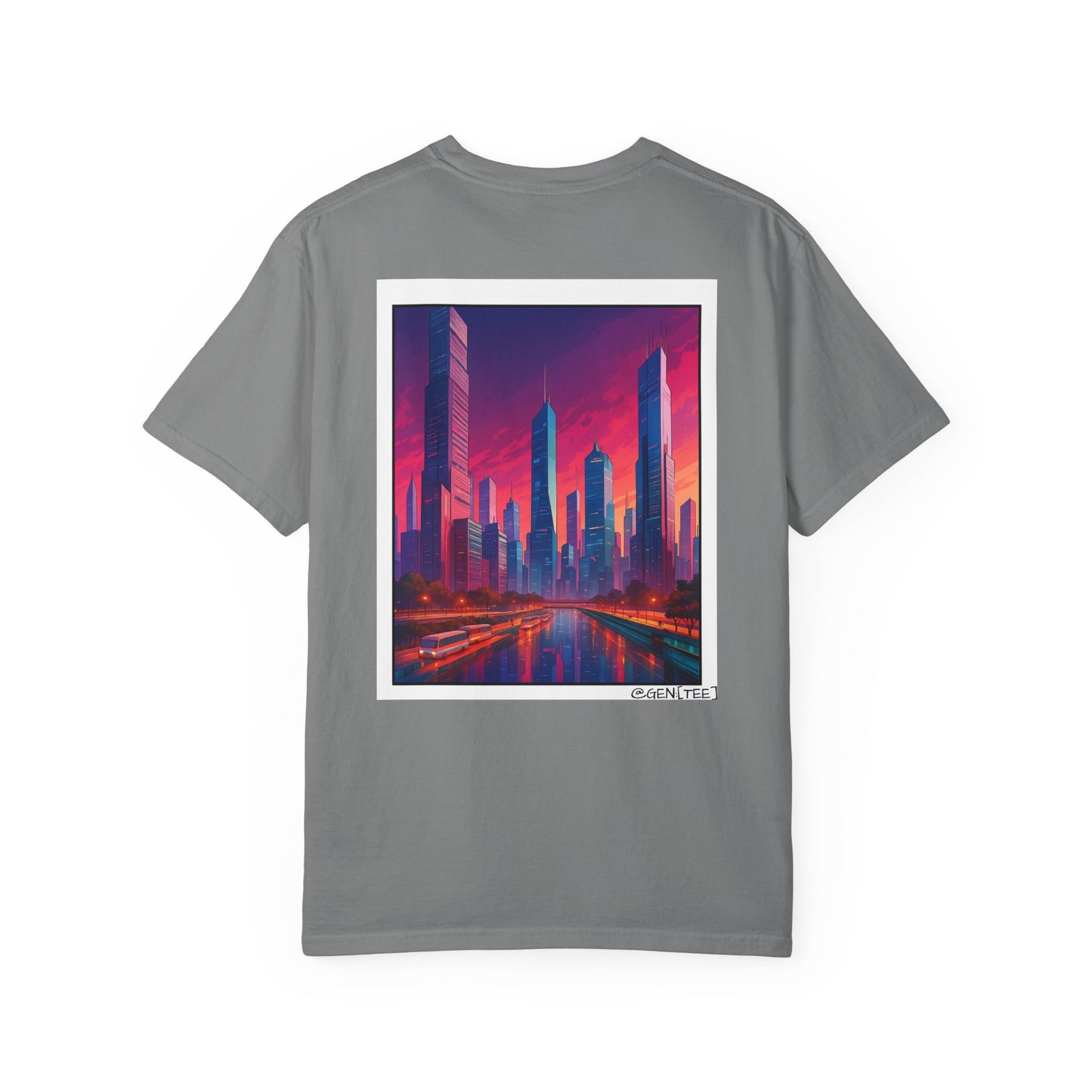 Neon Skyline - Unisex Garment-Dyed T-shirt