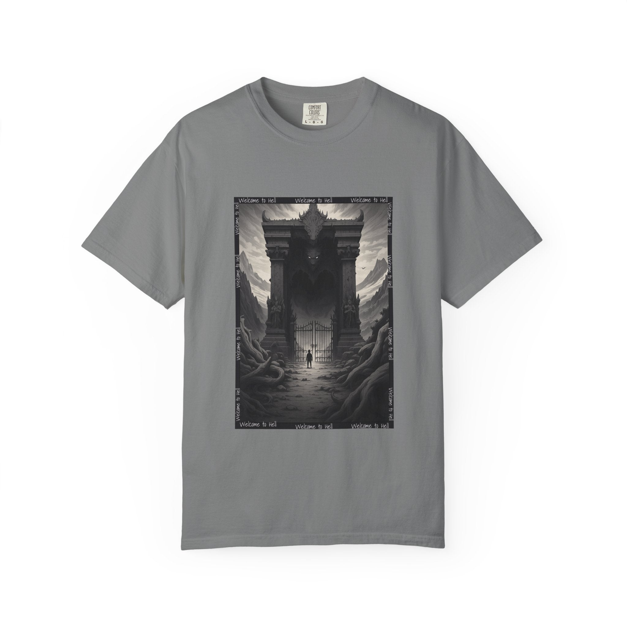 The Gate of the Underworld | Unisex Garment-Dyed Tee, Graphic Shirt for Nature Lovers, Boho Style, Art Apparel, Unique Gift