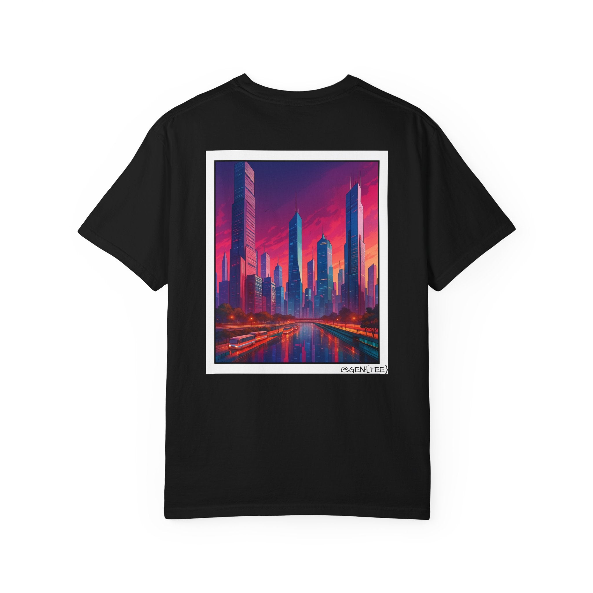 Neon Skyline - Unisex Garment-Dyed T-shirt