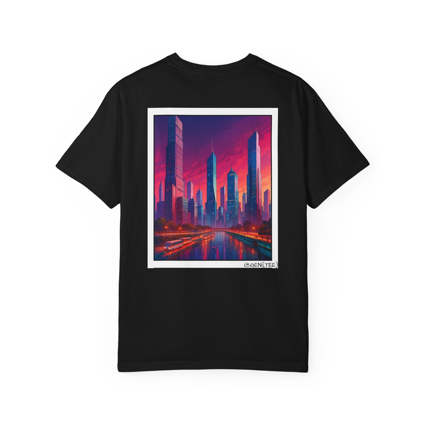 Neon Skyline - Unisex Garment-Dyed T-shirt