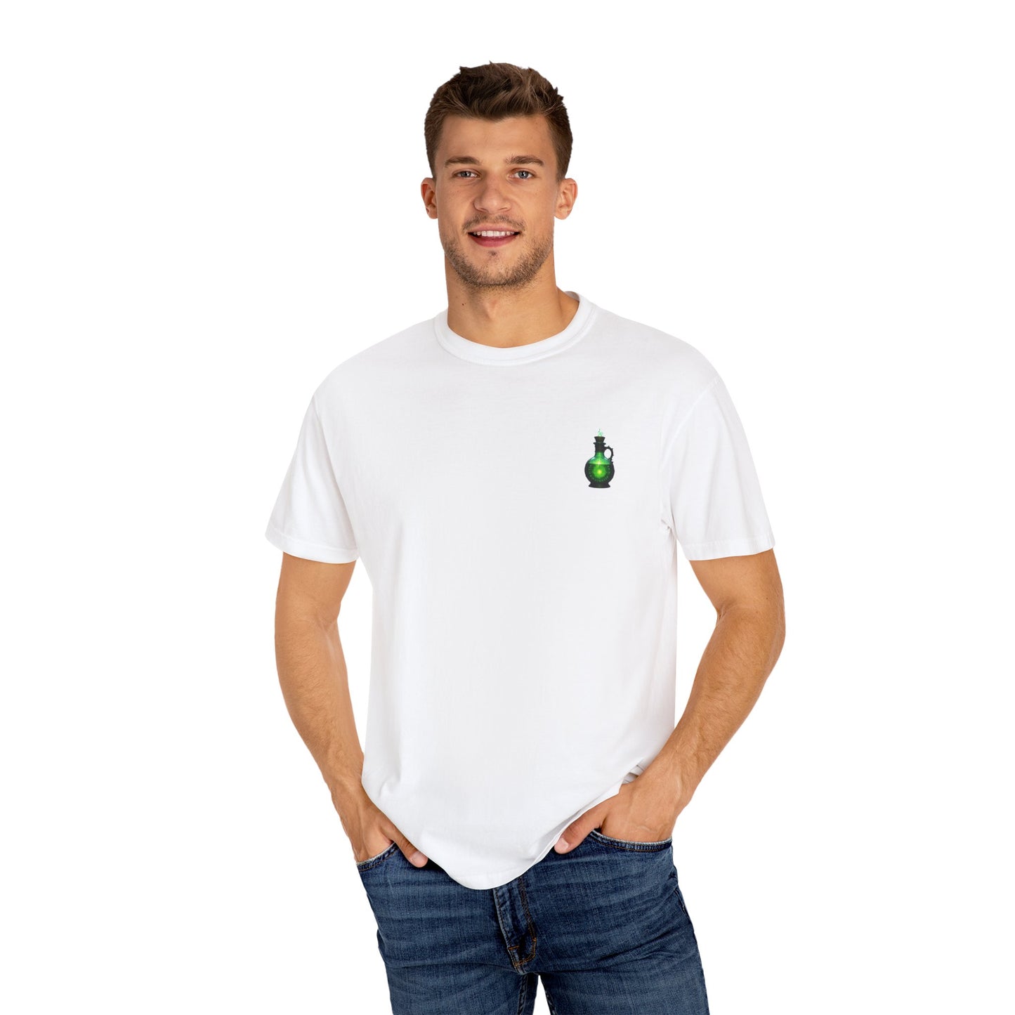 Mystical Potion T-Shirt, Unisex Casual Tee, Hand-Dyed Apparel, Gift for Gamers, Fantasy Fashion