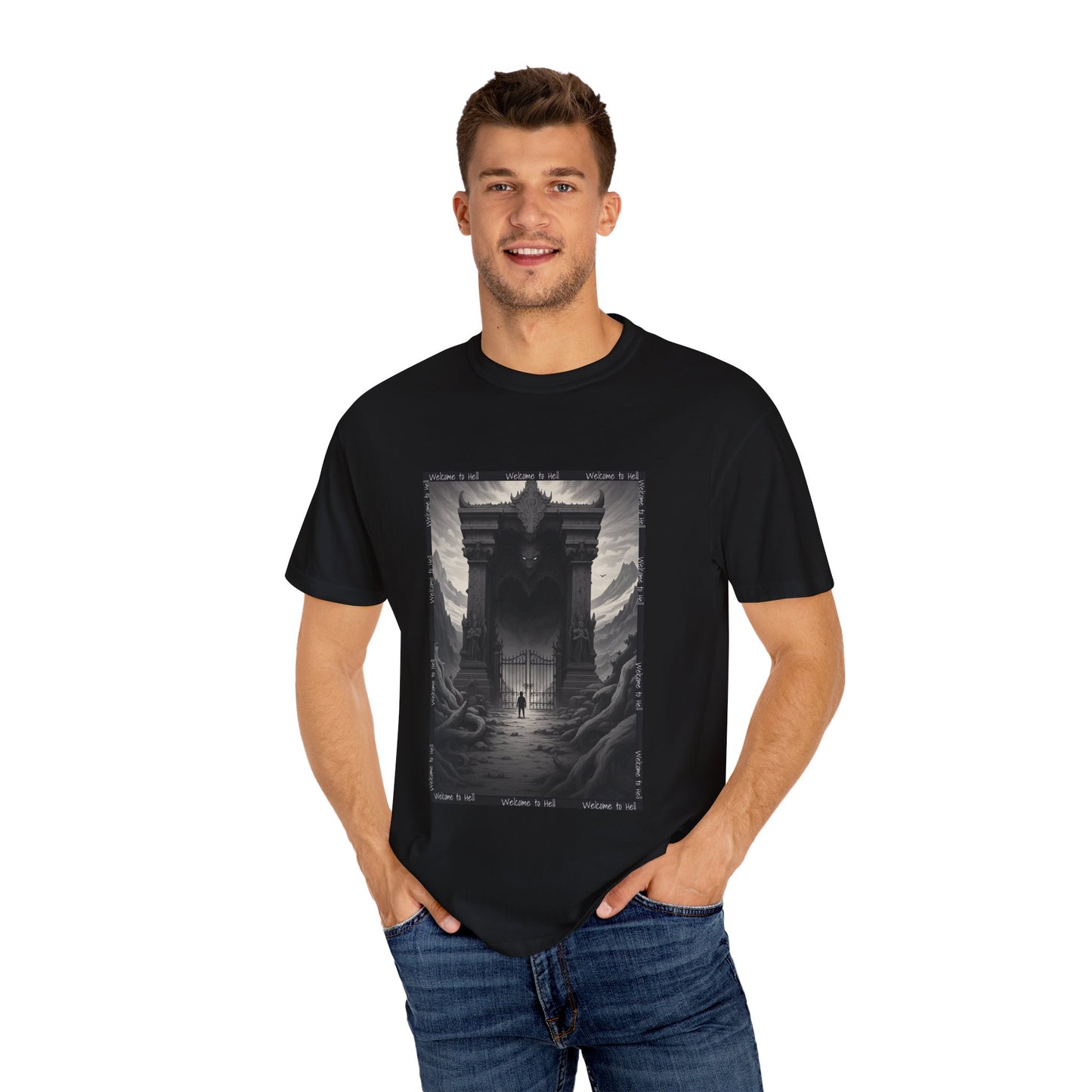 The Gate of the Underworld | Unisex Garment-Dyed Tee, Graphic Shirt for Nature Lovers, Boho Style, Art Apparel, Unique Gift