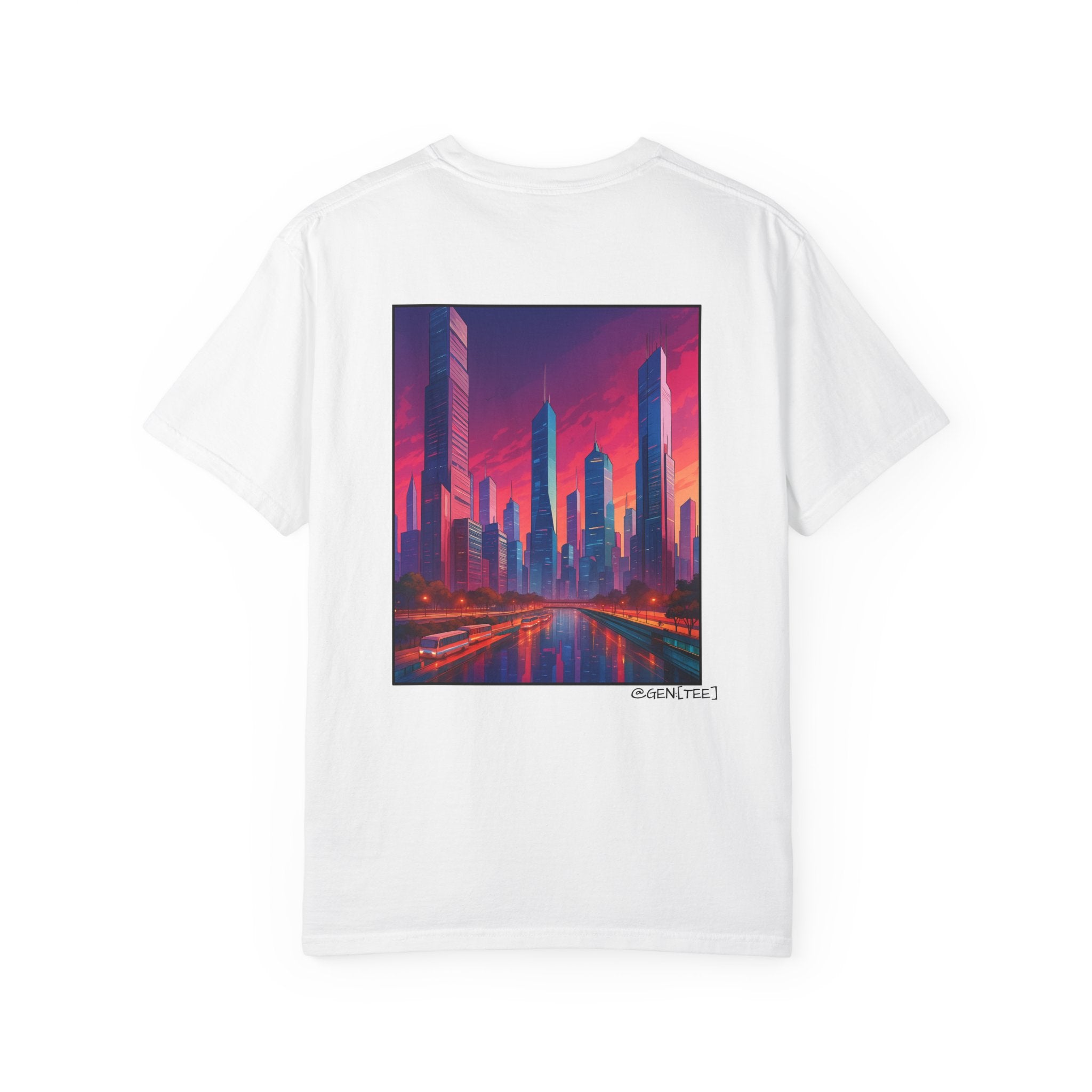 Neon Skyline - Unisex Garment-Dyed T-shirt
